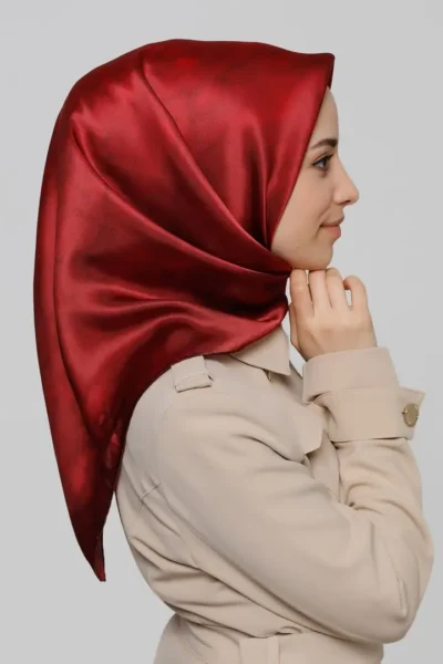Armine Nostalji Serisi İpek Sura Eşarp 8333DS-80 Koyu Bordo