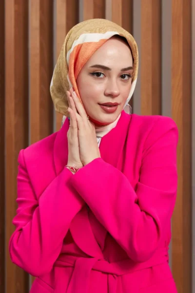 İpekhan Etnik Desen Serisi Gold Pamuk Viskon Eşarp modeli