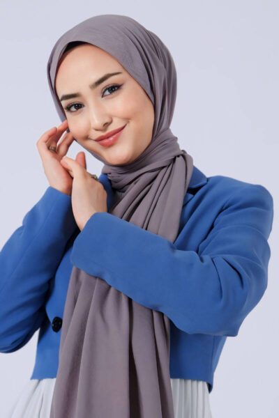 Harem Scarf Asya Şal Füme - Düz Şal