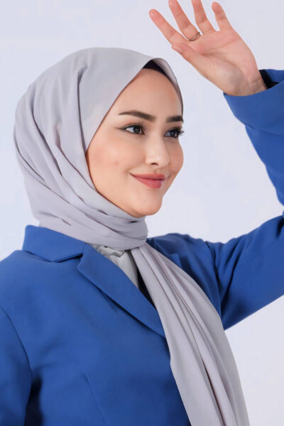 Harem Scarf Asya Şal Gümüş - Düz Şal