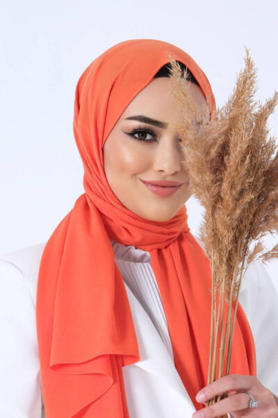 Harem Scarf Asya Şal Oranj - Düz Şal