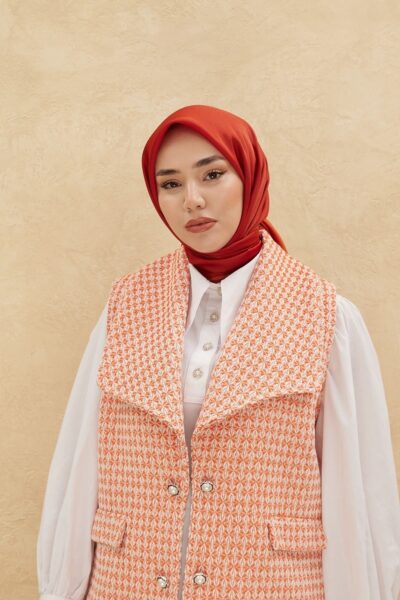 Silk Home Düz Shiny Eşarp 75006-36 Kiremit Rengi