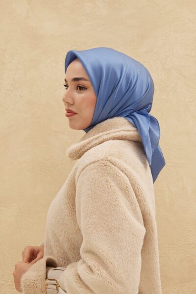 Silk Home Düz Shiny Karolina Mavisi Abiye Eşarp, parlak dokulu