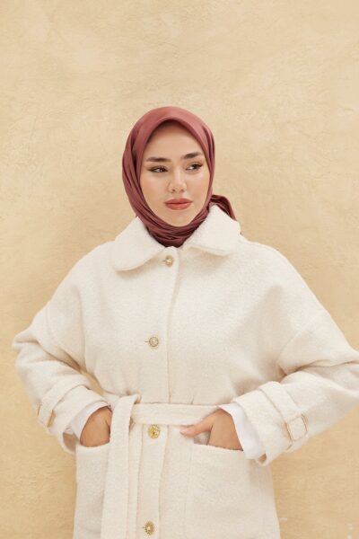 Silk Home Düz Shiny Gül Kurusu Abiye Eşarp Modeli