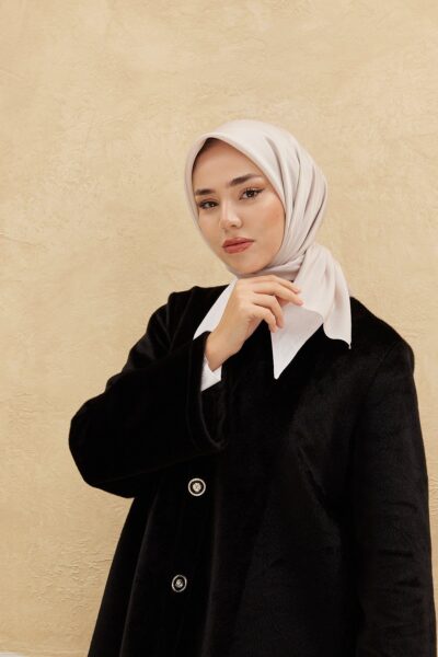 Silk Home Düz Shiny Krem Abiye Eşarp 75006-53, pırıltılı dokulu