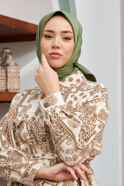 Silk Home Twill Eşarp Çimen Yeşili 11343-42 | Twill Eşarp | Zeysel Moda