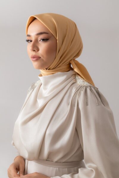 Silk Home Twill Eşarp Gold 11343-43 | Twill Eşarp | Zeysel Moda