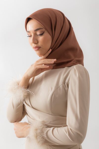 Silk Home Twill Eşarp 11343-52 Kahverengi - Twill Eşarp